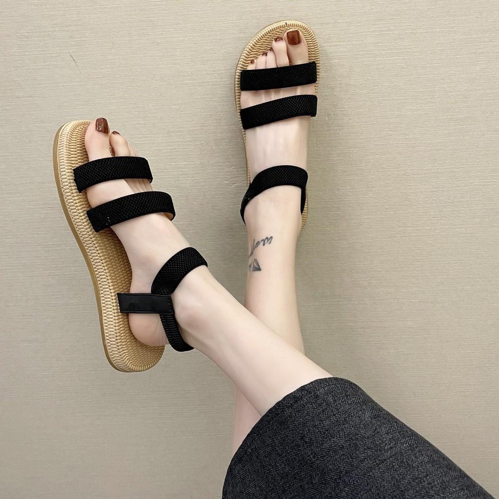 (S85) Sandal nữ 2 quai ngang đế vân giả cói (mã 335