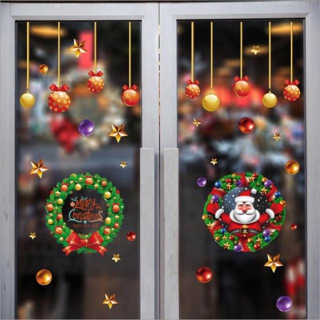 Decal trang trí noel vòng nguyệt quế ấn tượng