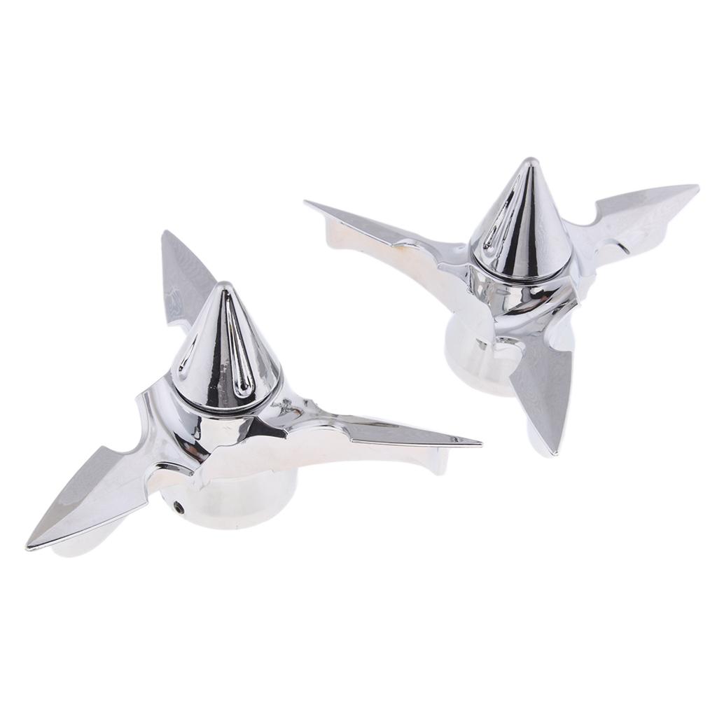 Chrome Spun Blade Spinning Axle Caps for 2002-2011