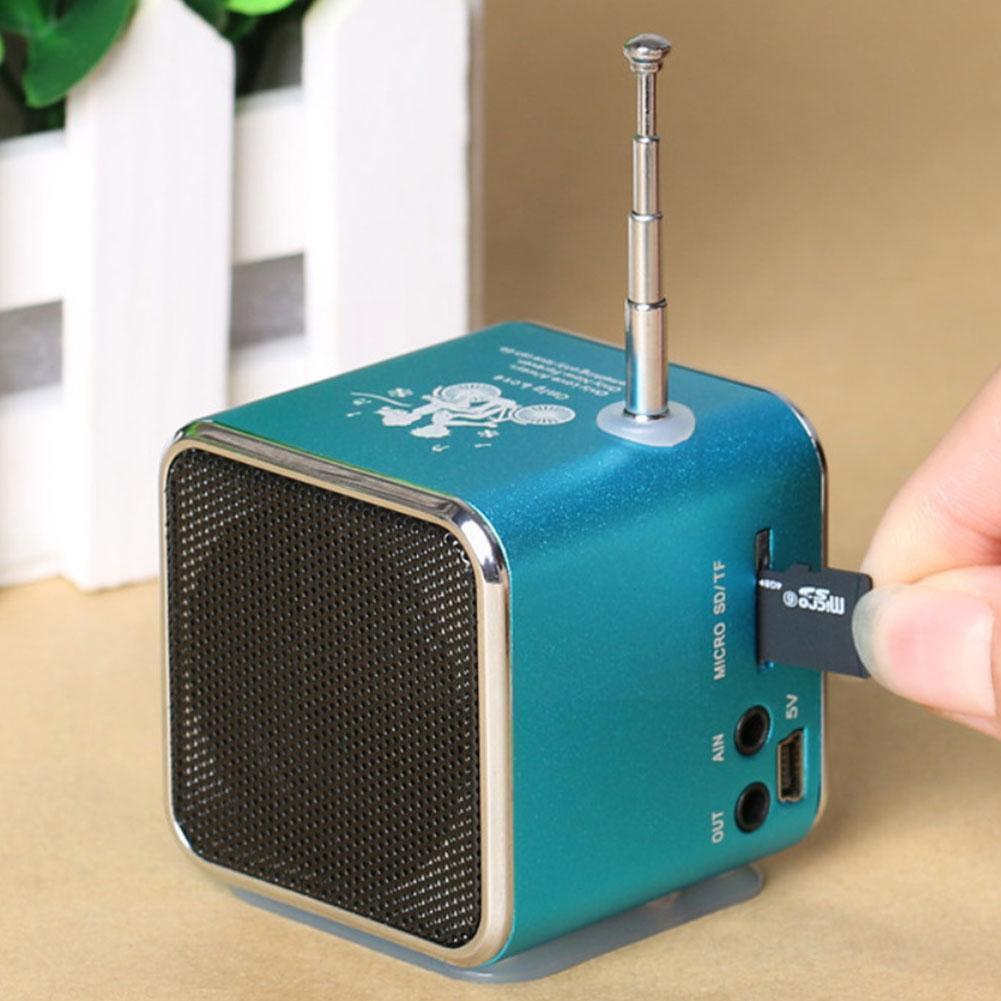 Di động Mini TDV26 Digital FM Radio loa kép U Stereo SD / TF Micro / Disk Loa Color: F