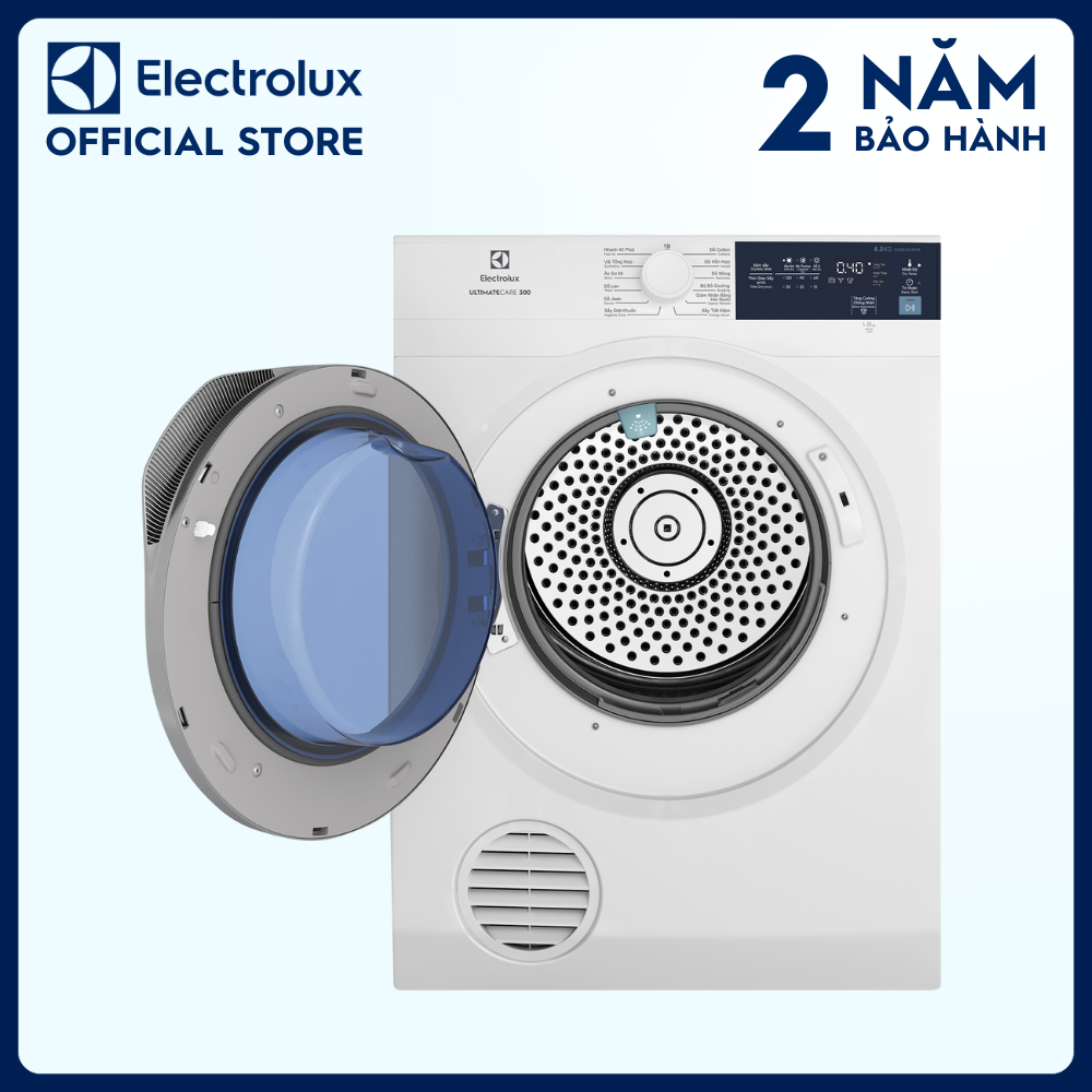 Máy sấy thông hơi Electrolux 8.5kg EDS854J3WB - Làm mới áo quần và giảm nhăn, Lồng giặt chuyển động luân phiên, giảm nhăn