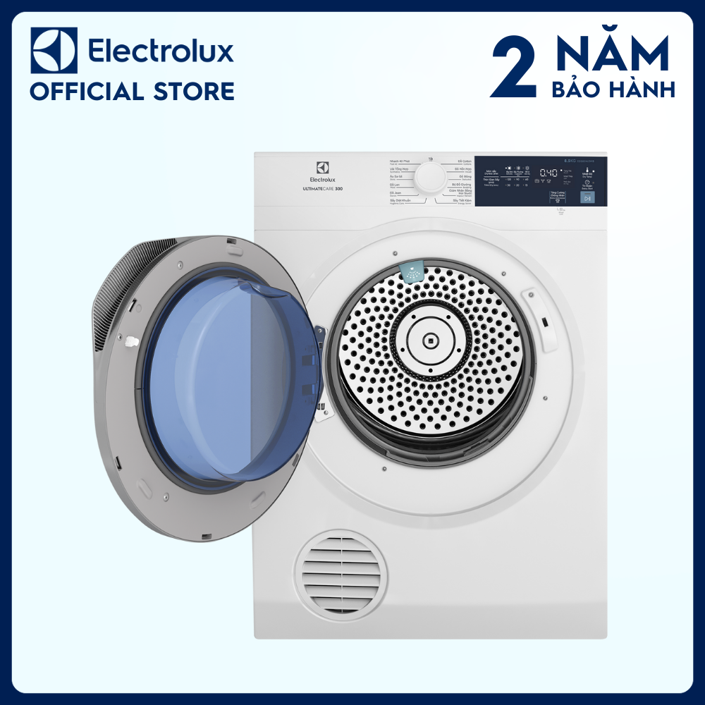 Máy sấy thông hơi Electrolux 8.5kg EDS854J3WB - Làm mới áo quần và giảm nhăn, Lồng giặt chuyển động luân phiên, giảm nhăn [Hàng chính hãng]