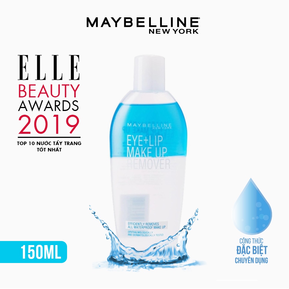 Nước Tẩy Trang Mắt Và Môi Chuyên Dụng 2 lớp Maybelline New York Eye &amp; Lip Makeup Remover 150ml