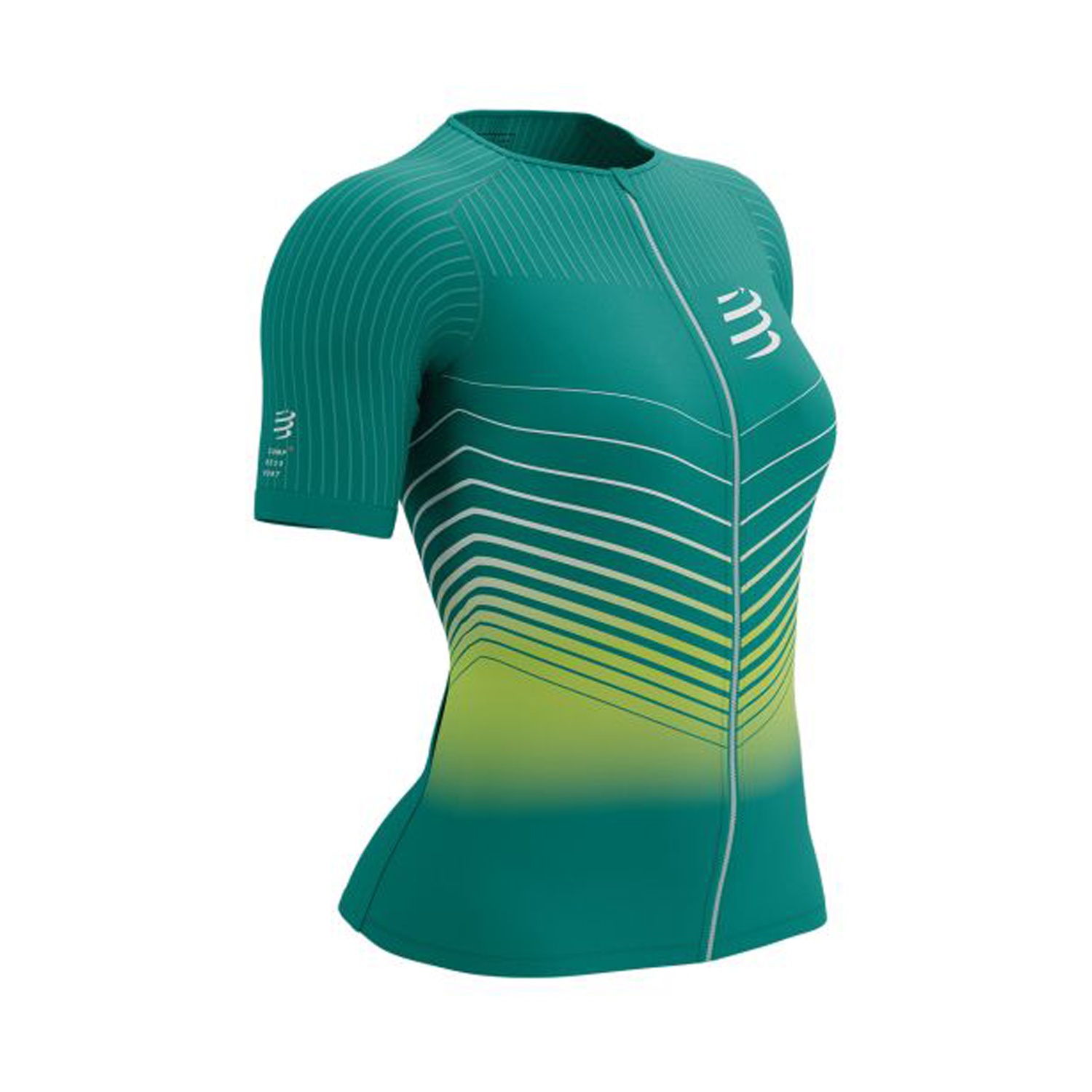 Áo Chạy Bộ Nữ Compresport Tri Postural Aero SS Top - Columbia/Evening Primrose