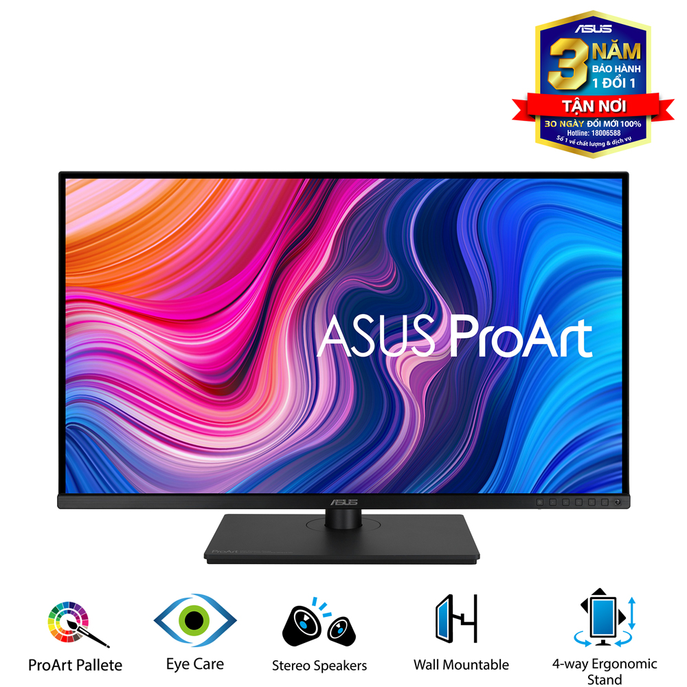 Màn Hình Chuyên Đồ Họa ASUS ProArt PA328QV 31.5&quot; 2K IPS (100% sRGB, 100% Rec.709, Color Accuracy ΔE &amp;lt; 2, Chứng nhận Calman, 75Hz, HDR, Loa) - Hàng Chính Hãng