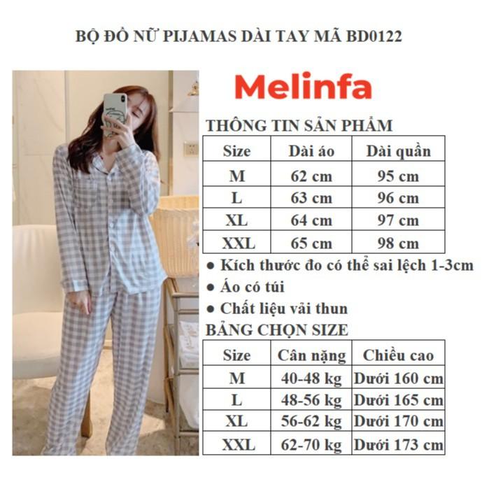 Bộ đồ ngủ Pijamas nữ dài tay, Bộ đồ mặc nhà nữ kẻ sọc nhiều màu phong cách Hàn Quốc mã VABD0122