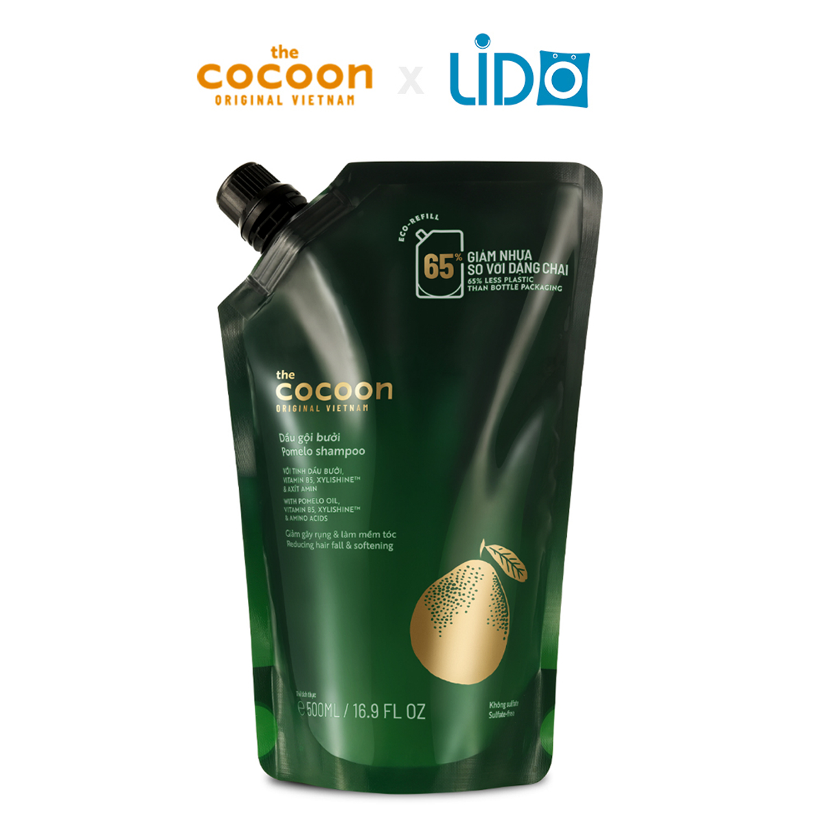 Túi Refill - Dầu gội bưởi Cocoon giúp giảm gãy rụng và làm mềm tóc 500ml