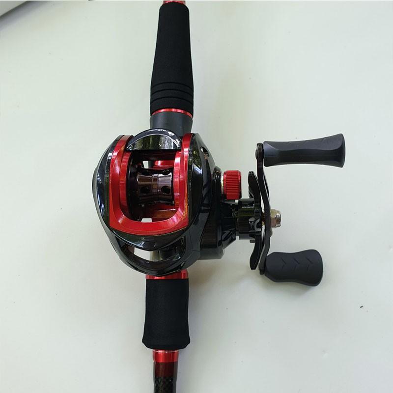 Combo máy ngang cần câu lure rút gọn 60cm chất liệu carbon độ dài 1m8 - 2m1 - 2m4 tặng máy ngang và hộp mồi lure B-CM9