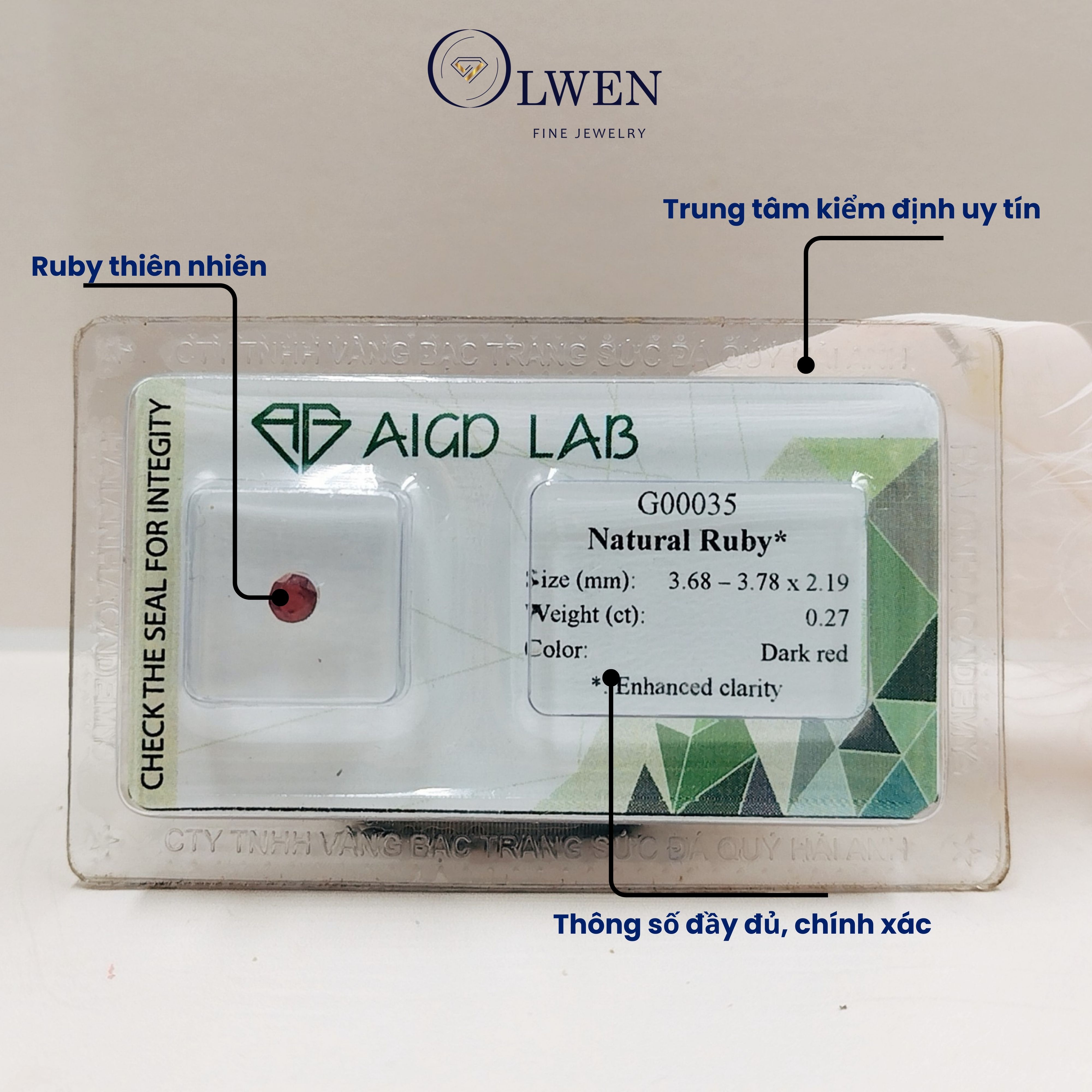 Viên đá Ruby tấm thiên nhiên G00035