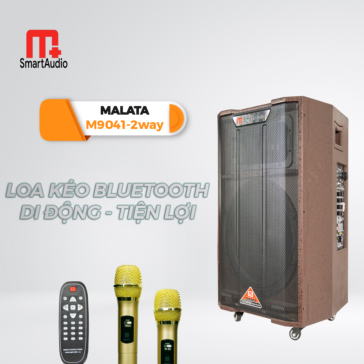 Loa kéo di động Malata 9040Y Loa kéo Karaoke Công Suất Lớn Kết Nối Bluetooth Hàng chính hãng 100% BH 12 Tháng