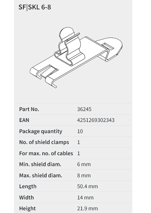 EMC shield clamps | Kẹp shield cho cáp