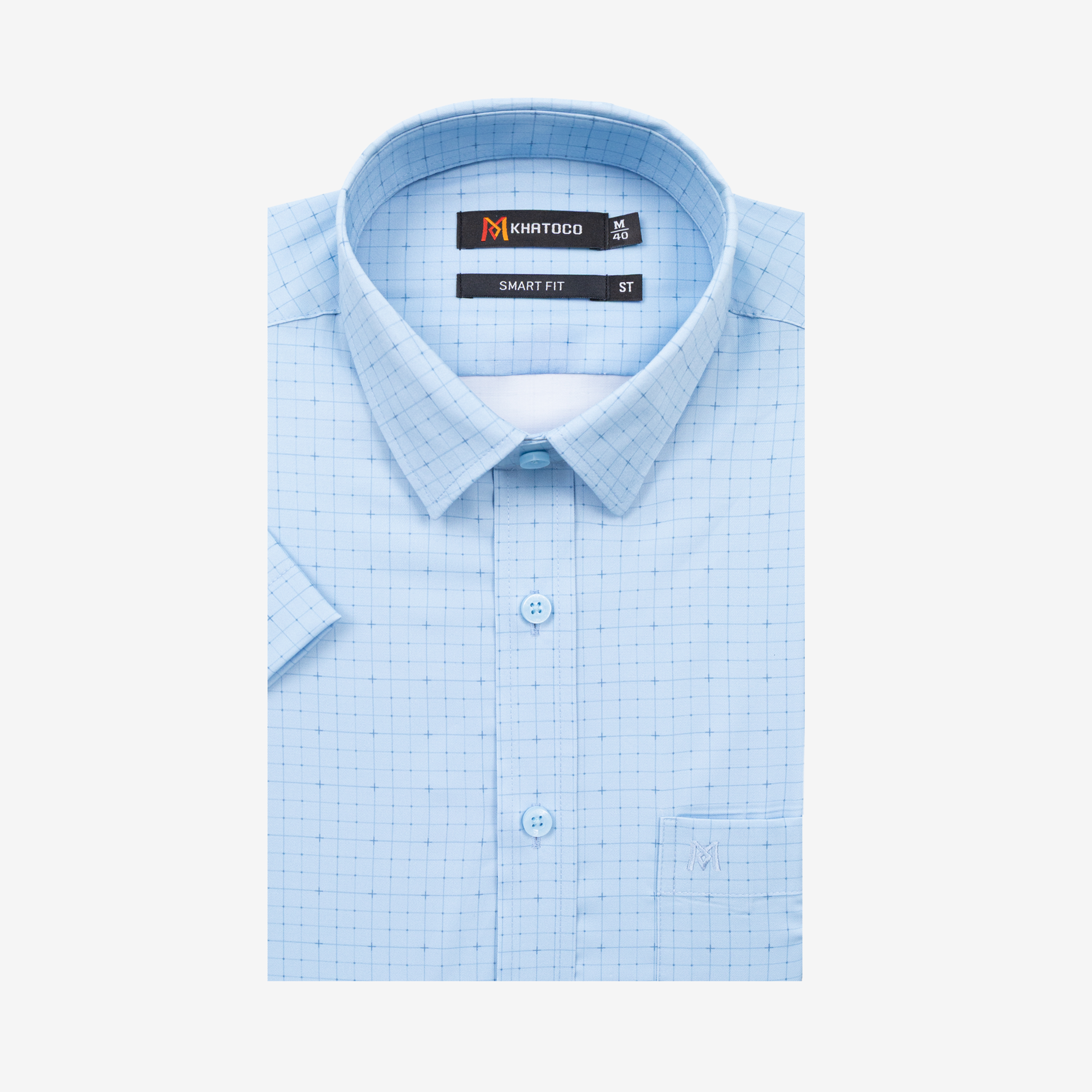 Áo sơ mi nam KHATOCO ngắn tay A1MN538S2-CNCR877-2711-N