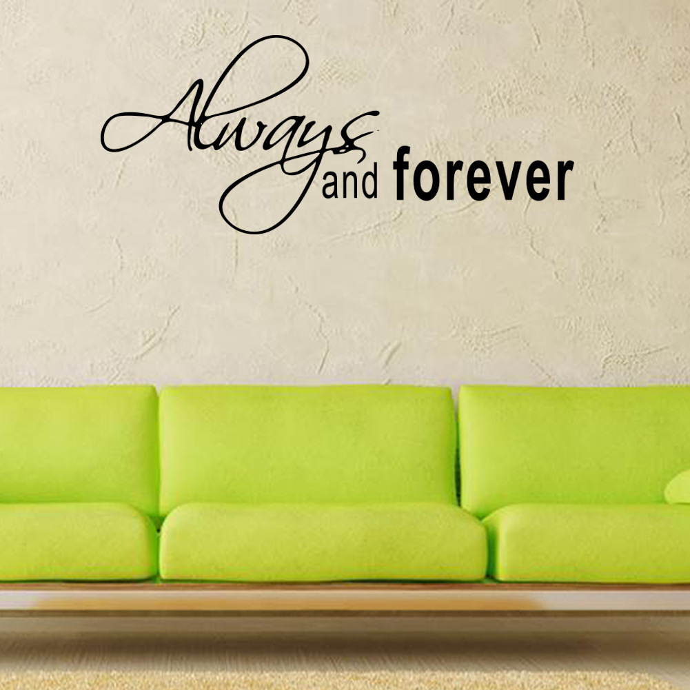 Decal dán tường chữ ý nghĩa ALWAYS AND FOREVER trang trí công ty, phòng ngủ lãng mạn