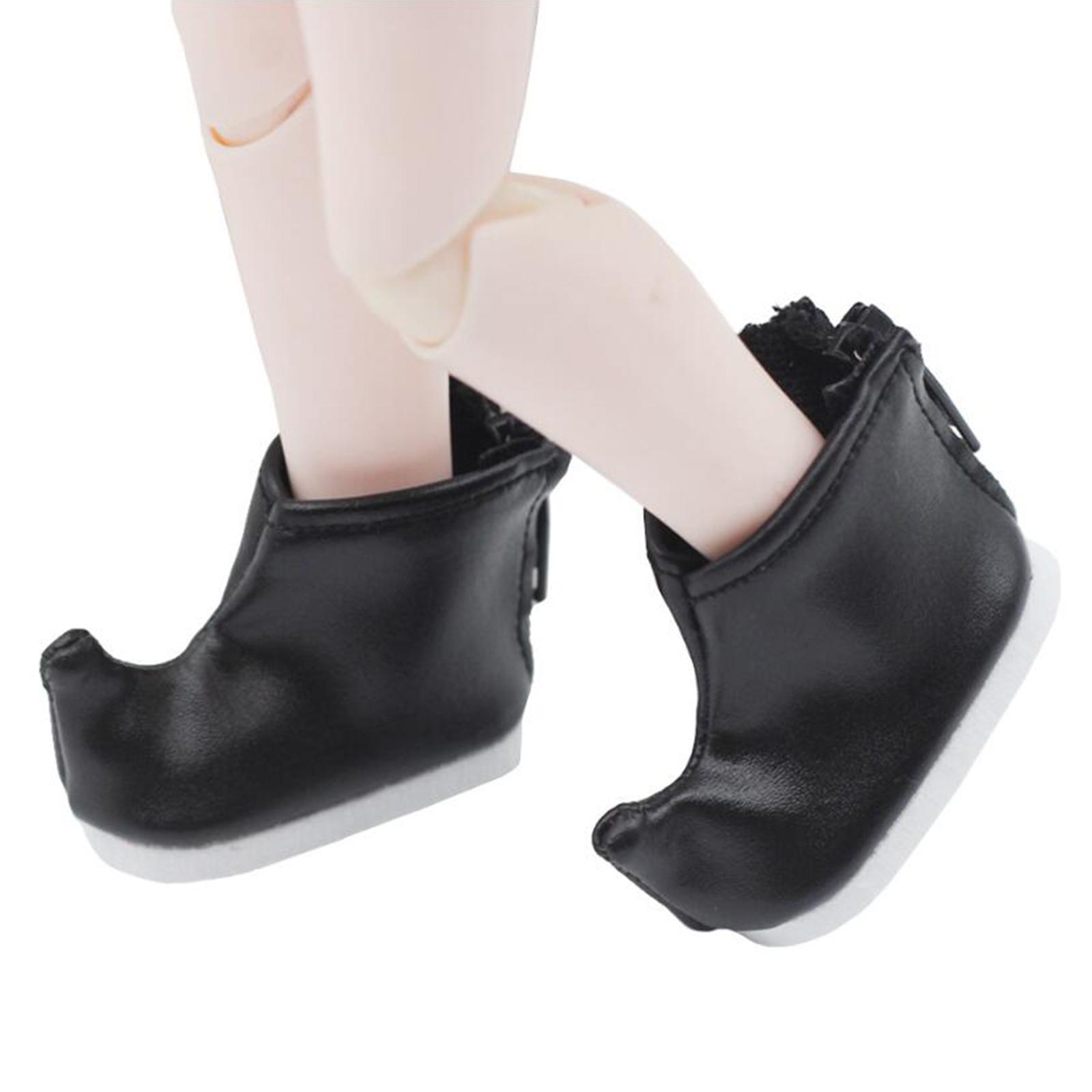 Fashion Doll Shoes Miniature Shoes Costume Accessories for 1:6 Doll Black