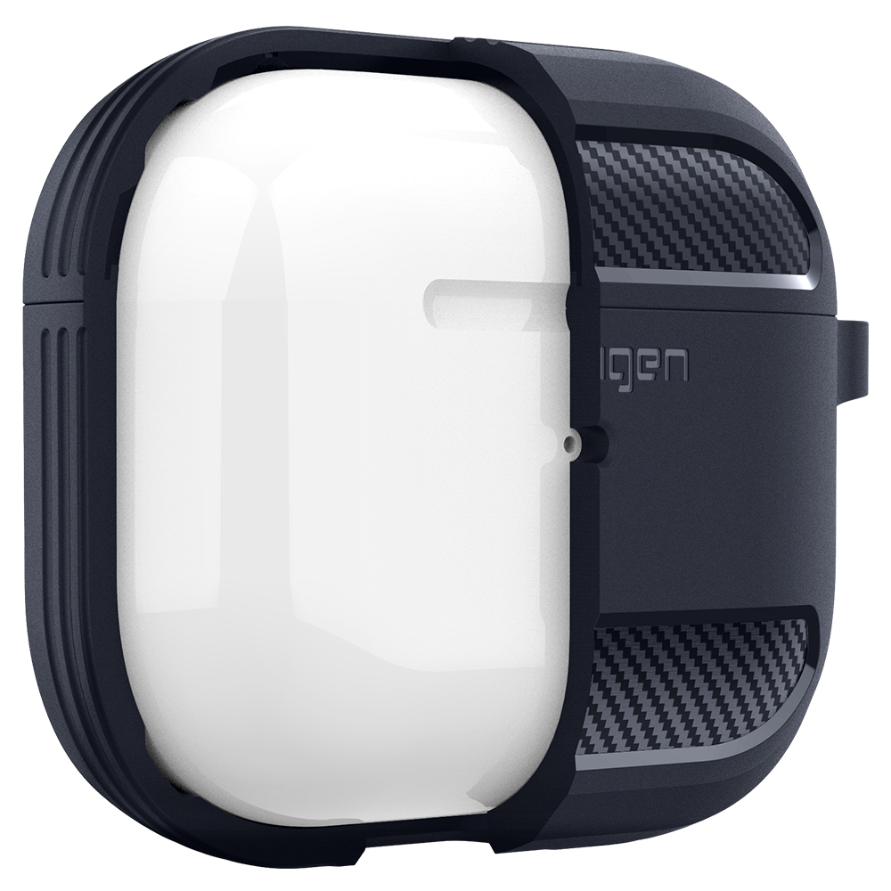 Ốp Spigen Rugged Armor cho Airpod 3 - Thiết kế chính xác, chống sốc, móc khoá tiện lợi - Hàng chính hãng