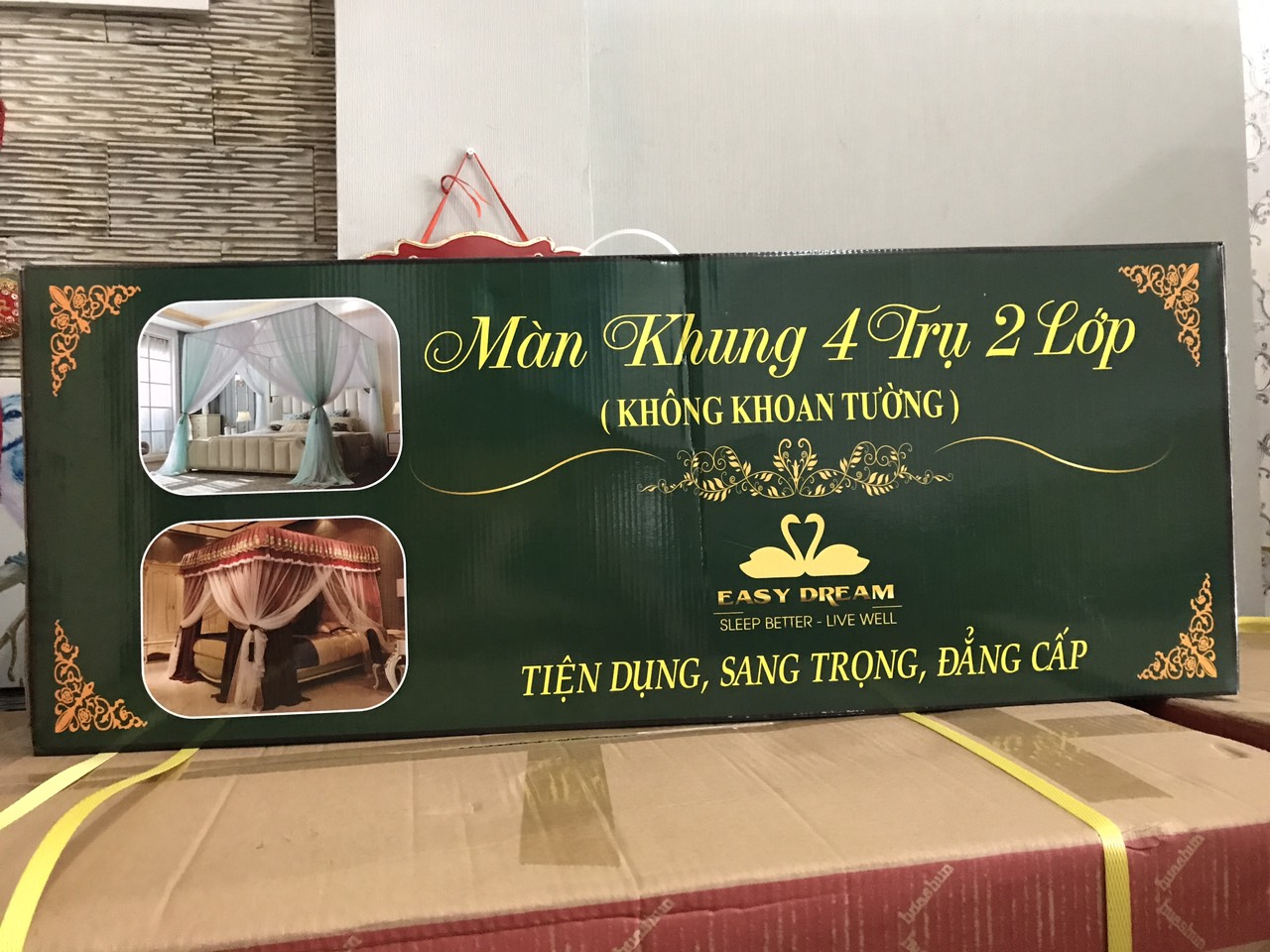 Màn khung không khoan tường vải 2 lớp công chúa Mùng ngủ hiện đại cao cấp chống muỗi