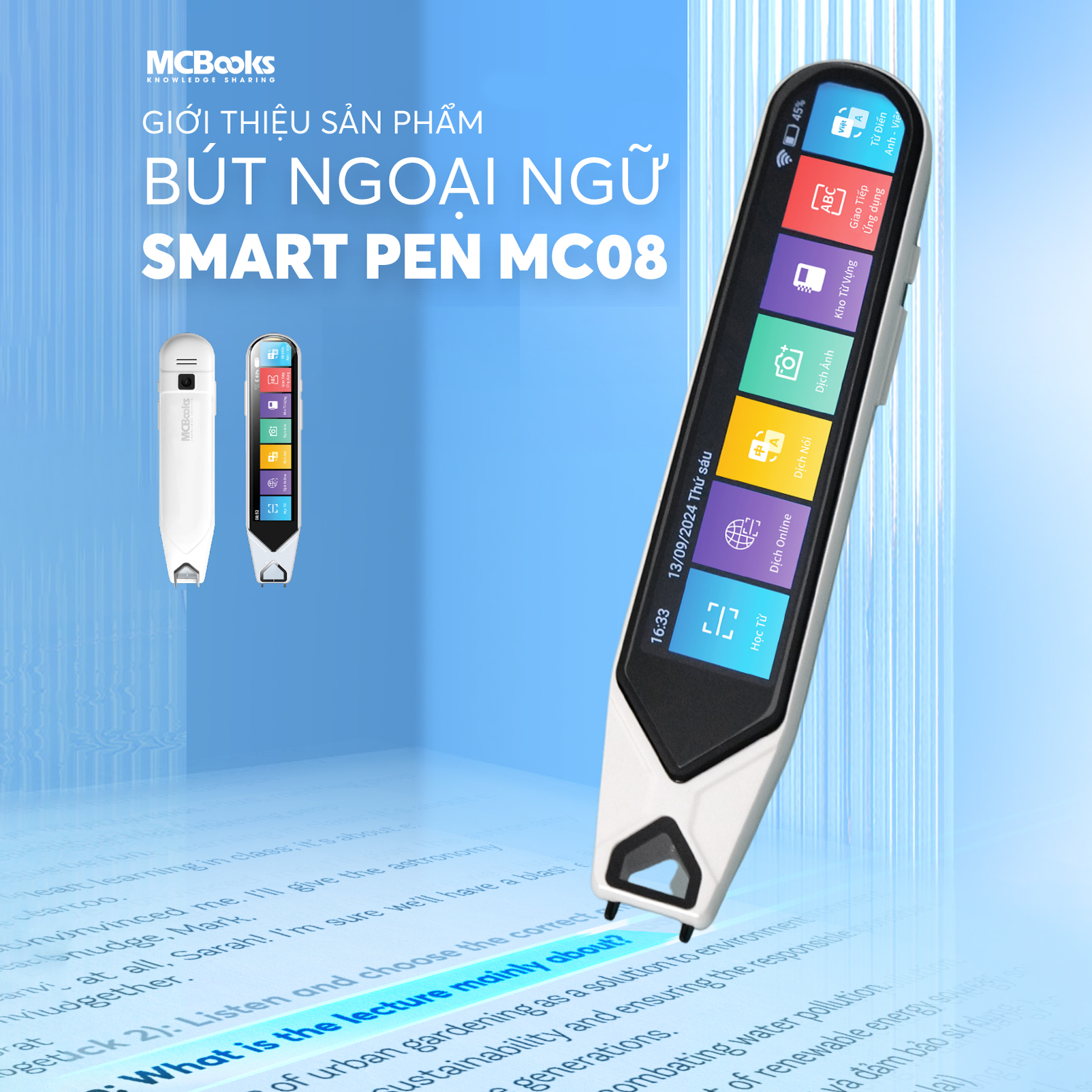 Bút ngoại ngữ - Smart Pen MC08 - Bút phiên dịch thông minh đa ngôn ngữ (Hàng chính hãng)