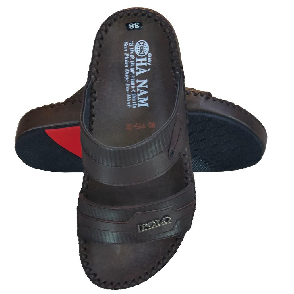 Dép Nam Quai Ngang Da Bò Thật TiTi ĐÔ Cao Cấp DN273d