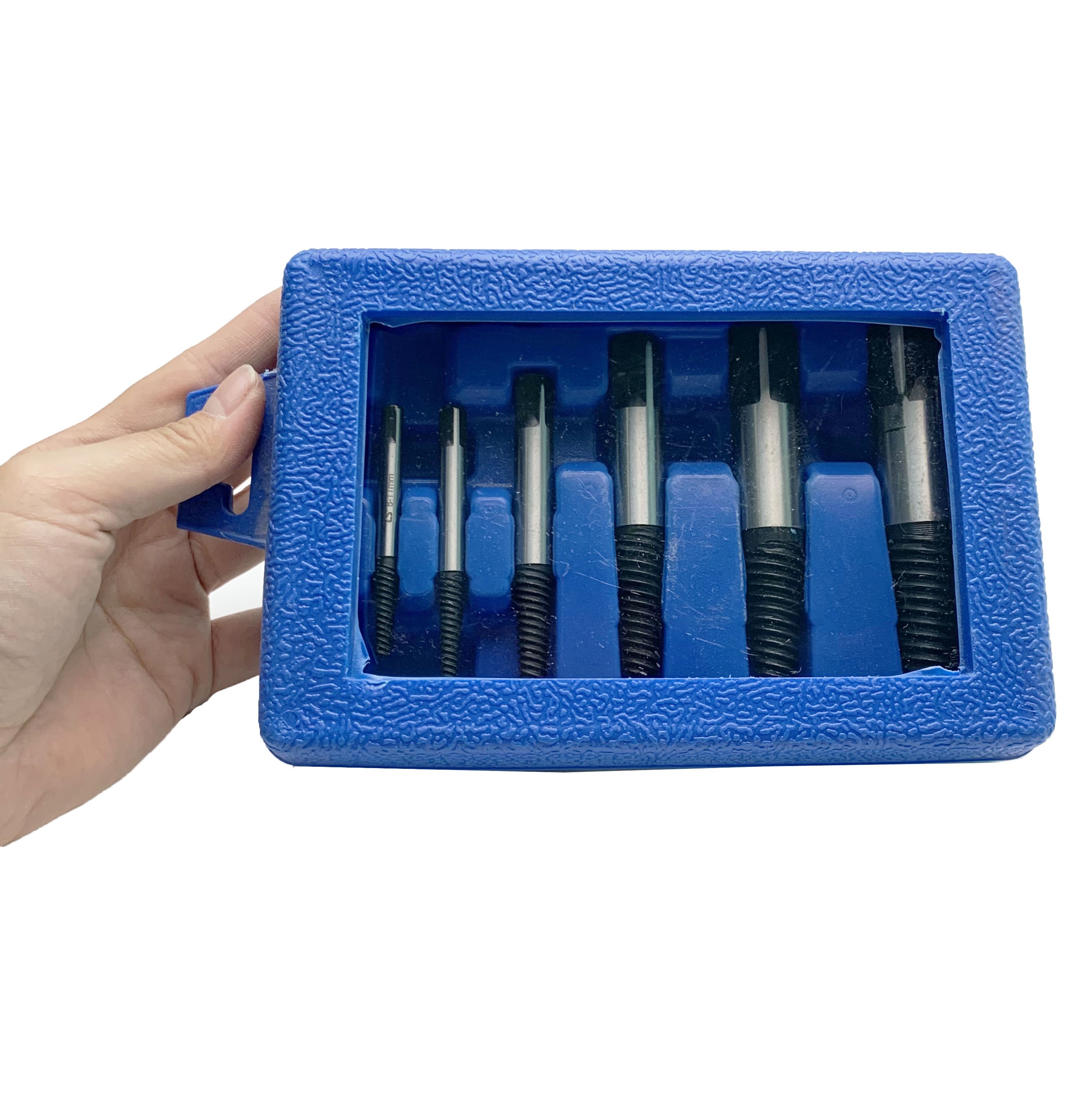 Bộ tháo bu lông ốc vít gãy 8 cây , dụng cụ mở ốc vít, mũi khoan lấy ốc gãy LS700402