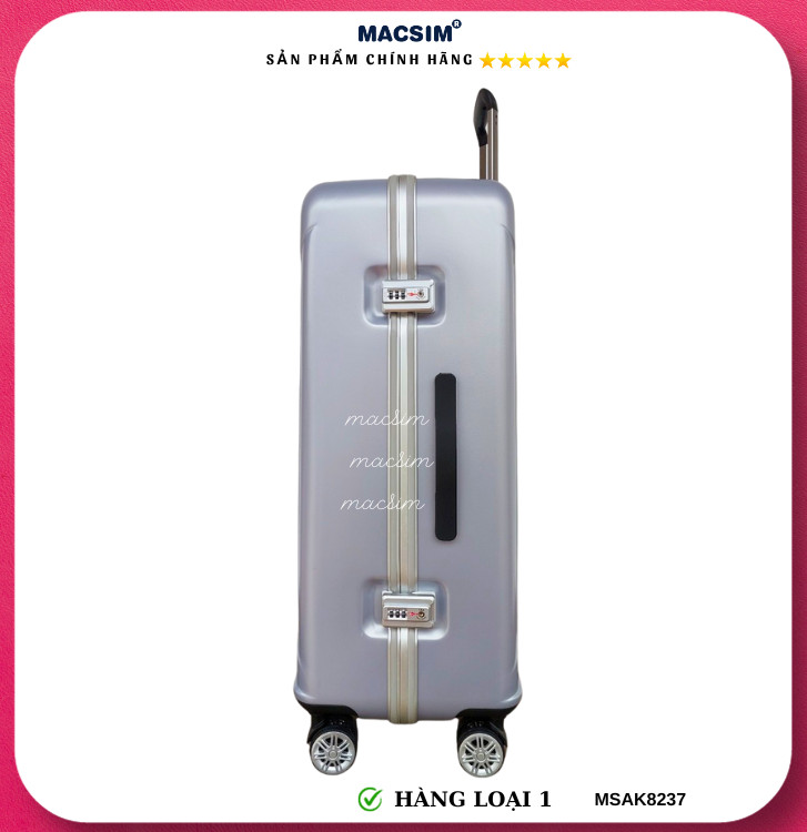 Vali cao cấp Macsim Aksen hàng loại 1 MSAK8237 cỡ 20inch ( màu bạc )