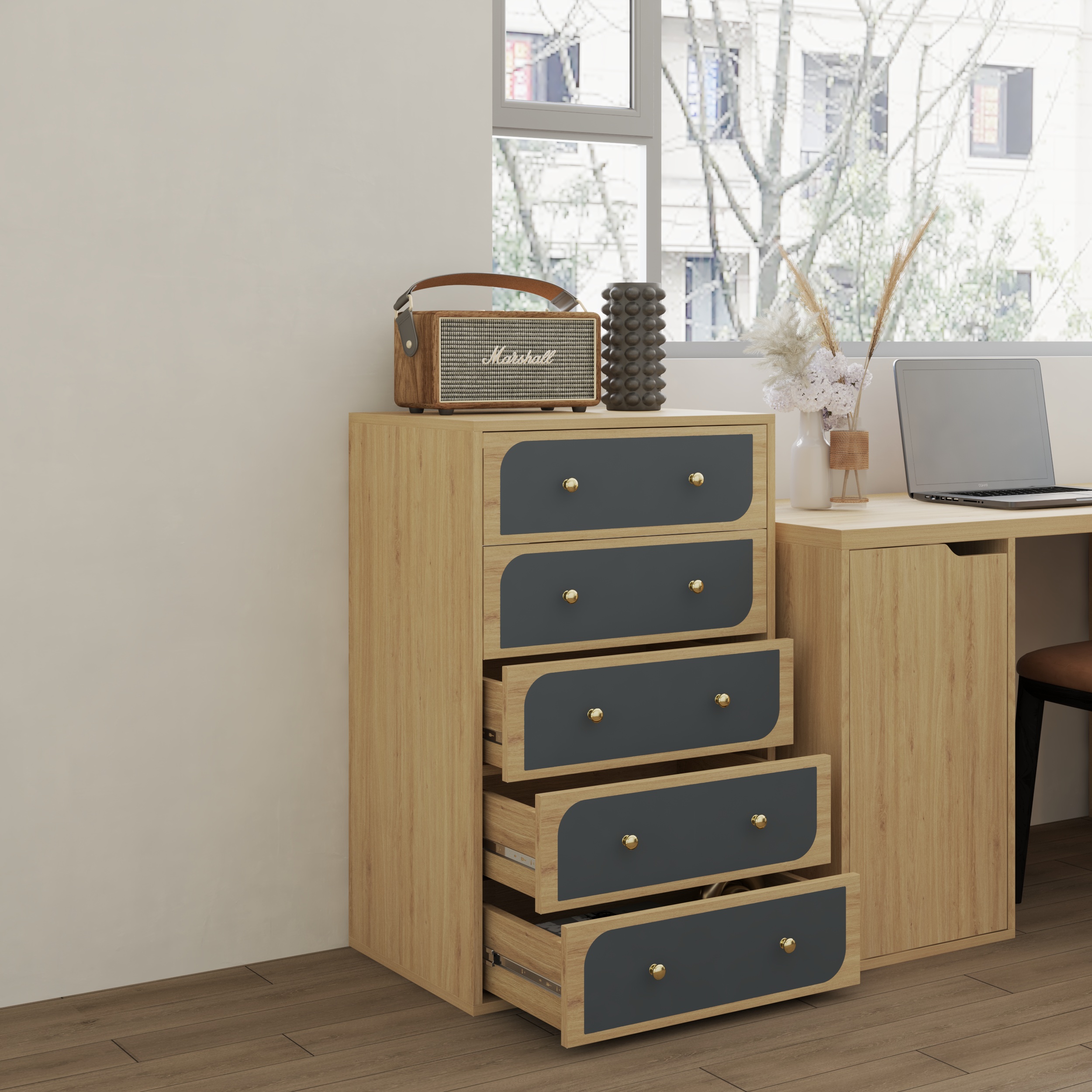 [Happy Home Furniture] BANA, Tủ đựng đồ 5 ngăn kéo, 60cm x 45cm x 94cm ( DxRxC), THK_122