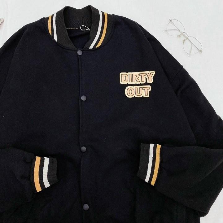 Áo Bomber ️Áo khoác Nỉ Lót Bông Cardigan DIRTY form Unisex nam nữ Ulzzang KUN