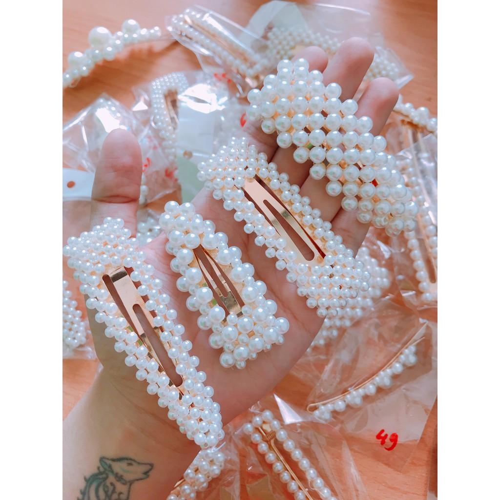 KẸP TÓC ĐÍNH ĐÁ NGỌC TRAI PHONG CÁCH HÀN QUỐC số 3 - ẢNH CHỤP THẬT