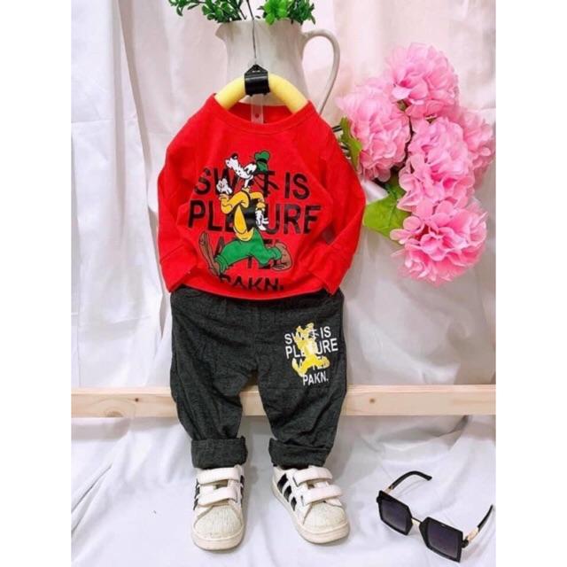 Bộ dài tay cotton hình ngộ nghĩnh bé trai