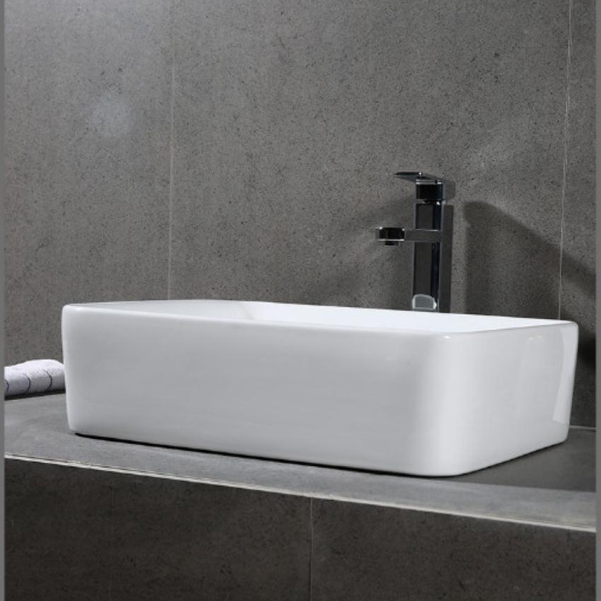 Chậu lavabo rửa mặt đặt bàn đá C399A men nano kháng khuẩn (Tặng bộ xiphong chun thoát nước 49k)