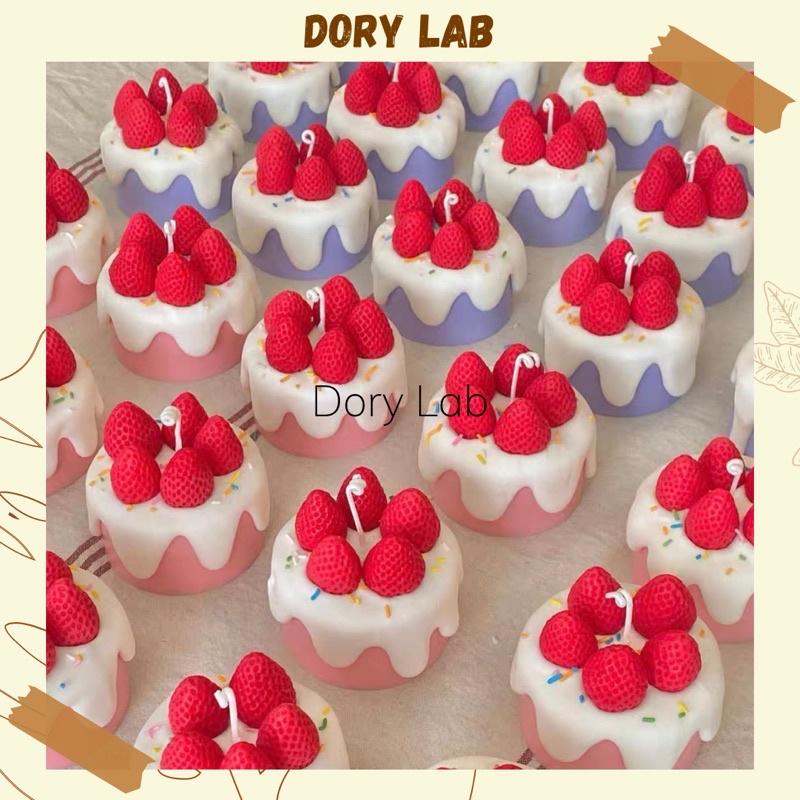 Nến Thơm Bánh Kem Dâu Tây Handmde Không Khói, Quà Tặng Sinh Nhật Ý Nghĩa - Dory Lab