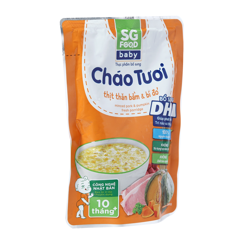 Cháo Tươi Thịt Thăn Bí Đỏ SG Food 240g