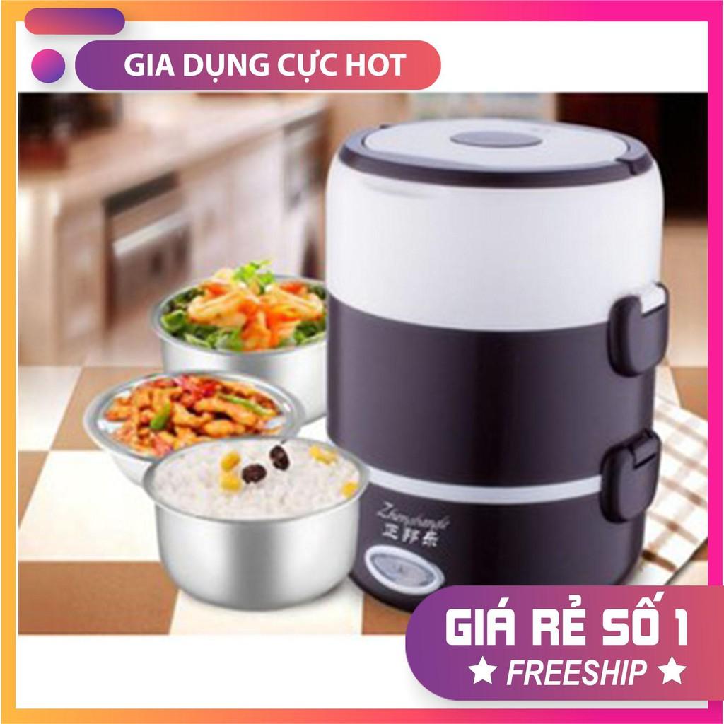 Hộp cơm cắm điện inox 3 tầng đa năng nóng cực nhanh