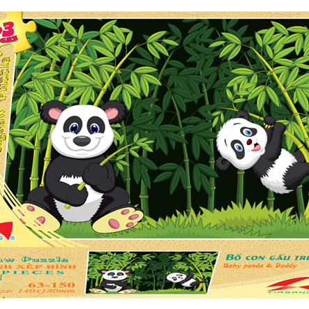 Tranh xếp hình Tia Sáng Bố con gấu trúc