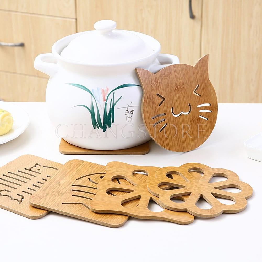 Miếng Lót Đáy Nồi, Cốc Chén Cách Nhiệt Chống Nóng Bằng Gỗ