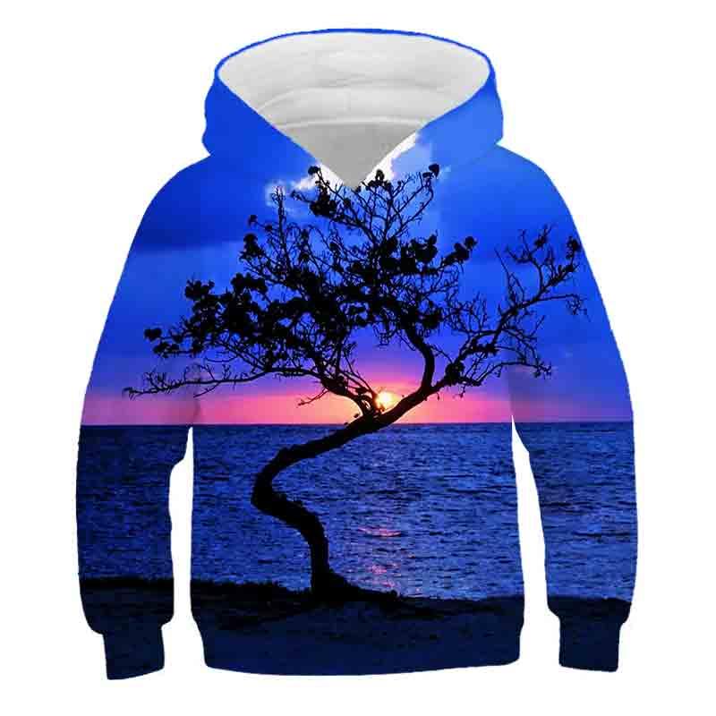 Cây Giáng Sinh Khoác Hoodie 2021 Bé Gái Và Bé Trai Áo Nỉ Ấm Áp 3D Bé Áo Thun Dài Tay TEE Mùa Đông Thời Trang Trẻ Em Áo Thun Chui Đầu Quần Áo