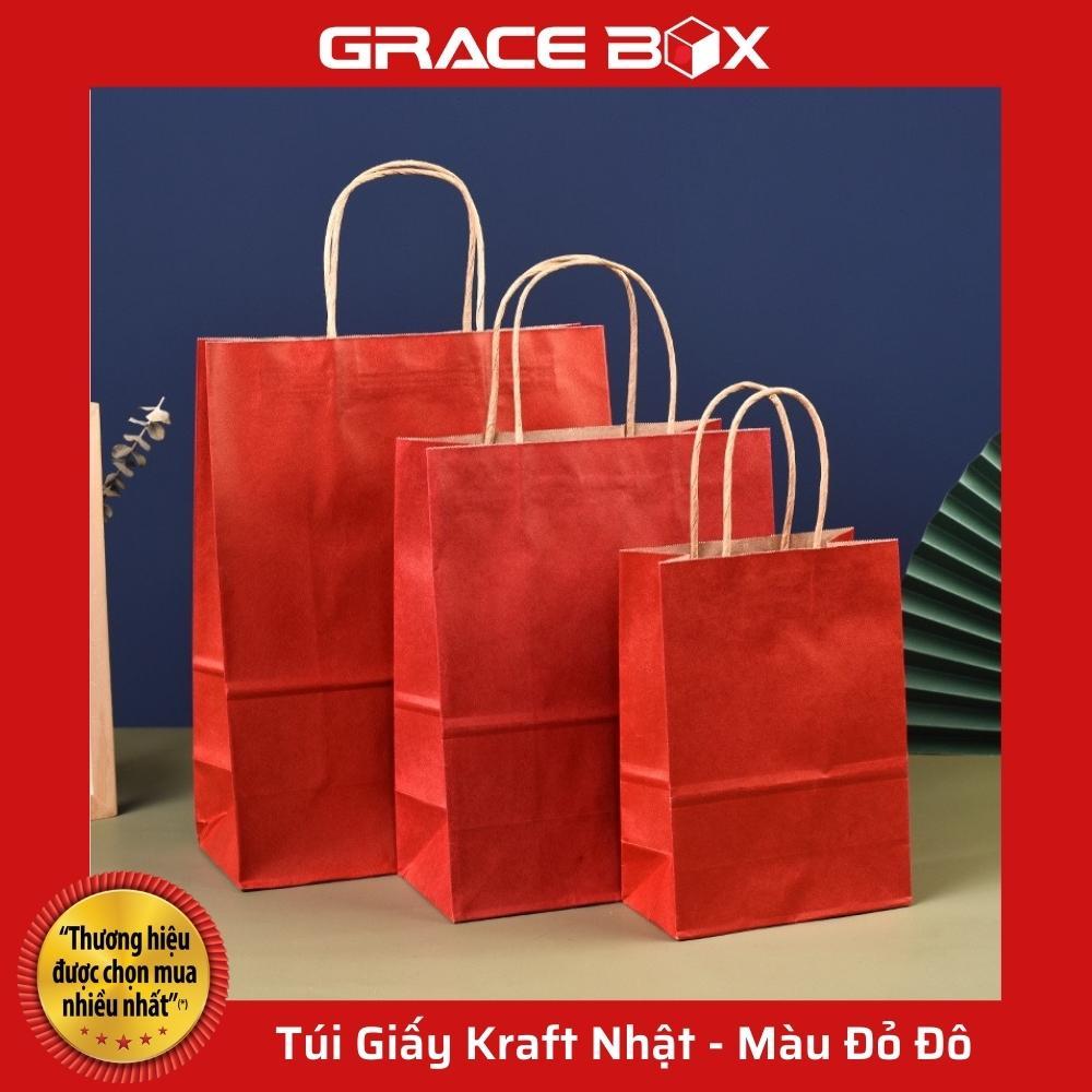 Túi Giấy Kraft Nhật Cao Cấp - Màu Đỏ Đô