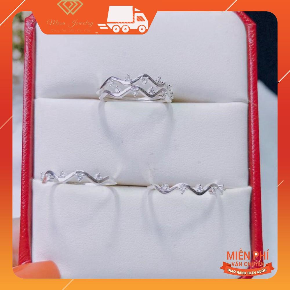 NHẪN SÓNG SIÊU XINH - CÓ THỂ ĐEO 1 NHẪN HOẶC 2 CÁI GHÉP VÀO NHAU