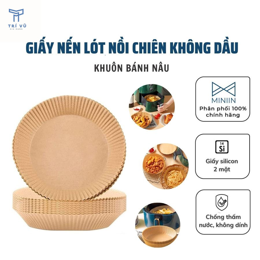 Giấy Nến Lót Nồi Chiên Không Dầu Hình Khuôn Bánh Siêu Tiện Lợi - Thấm Giảm Thiểu Tối Đa Dầu Mỡ Bám - Hàng Chính Hãng MINIIN