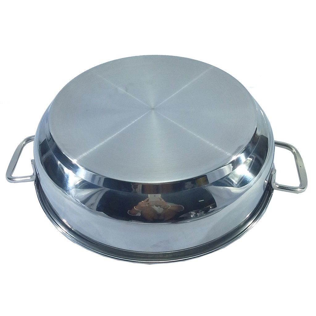 Chảo Lẩu Inox 3 Đáy Rainy Dùng Được Cho Bếp Từ Nắp Kiếng- Hàng Chính Hãng -