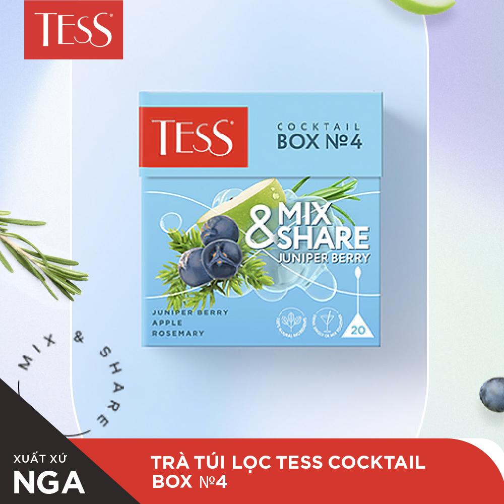 Trà ô long Tess Mix and Share vị quả đỗ tùng 20 gói/hộp