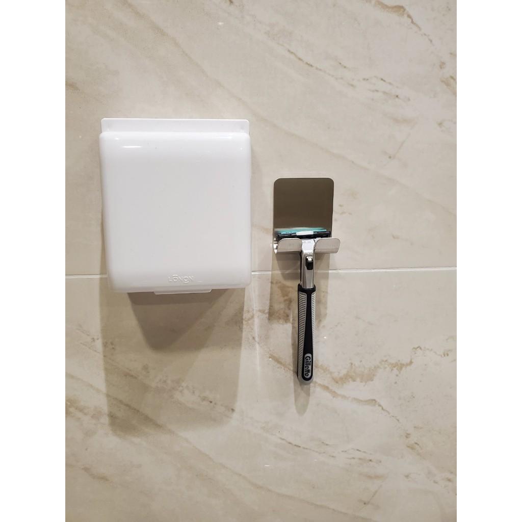 Combo 10 Móc Inox 304 Dán Tường Treo Đồ Tiện Dụng , Móc Hook Đôi Treo Ổ Cắm Điện Treo Dao Cạo Râu