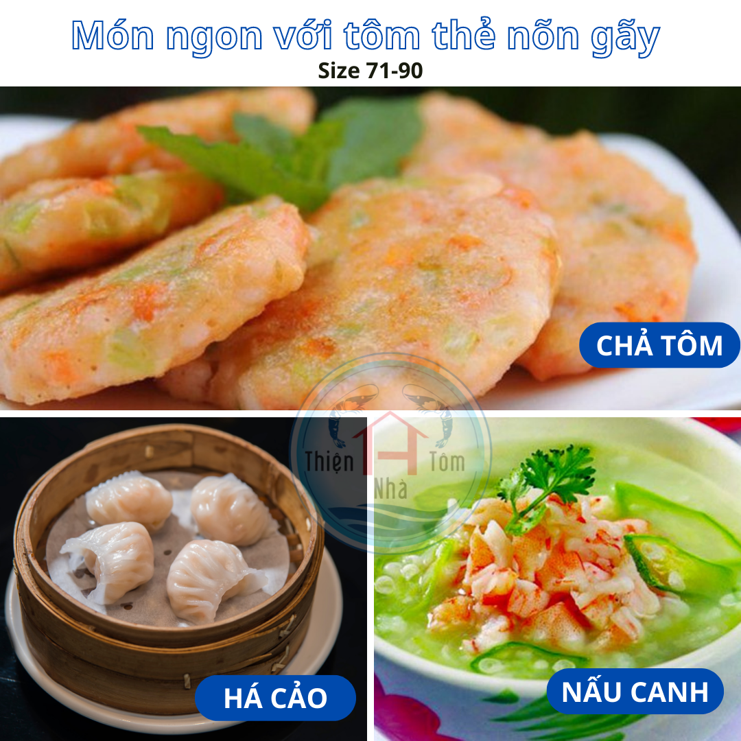 Tôm thẻ lột nõn đông lạnh Thiện Nhà Tôm loại túi gãy 1kg giao nhanh siêu tốc HCM