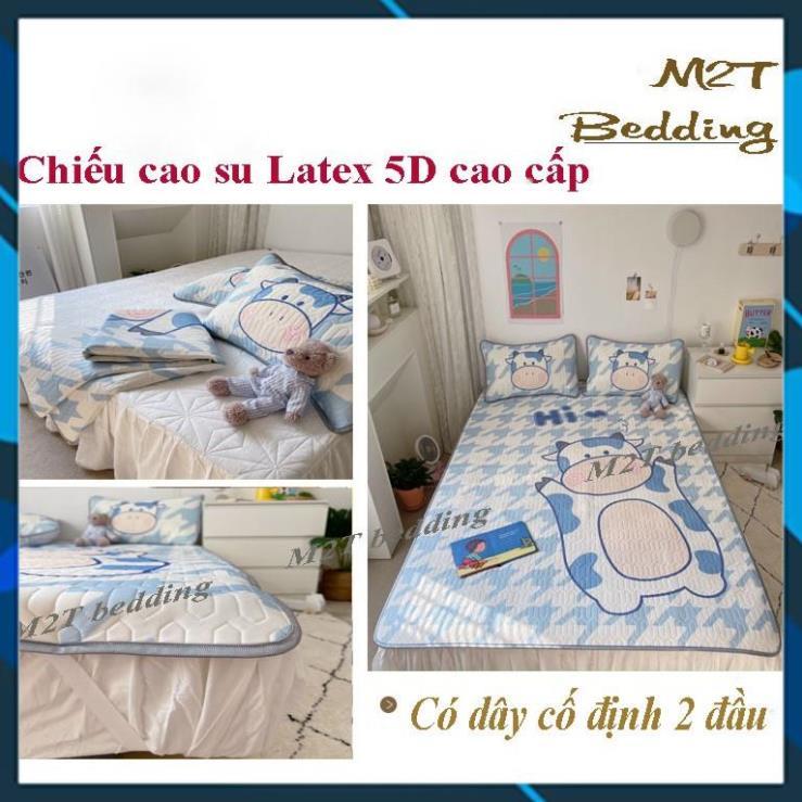 Chiếu điều hòa Latex mủ cao su non bedding họa tiết 5D mát lạnh chuẩn hàng loại 1