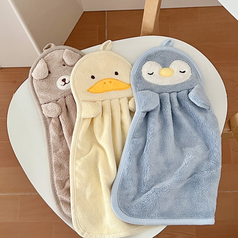 Khăn lau tay siêu thấm hút - Khăn lau bếp đa năng siêu mềm hình thú dễ thương có móc treo