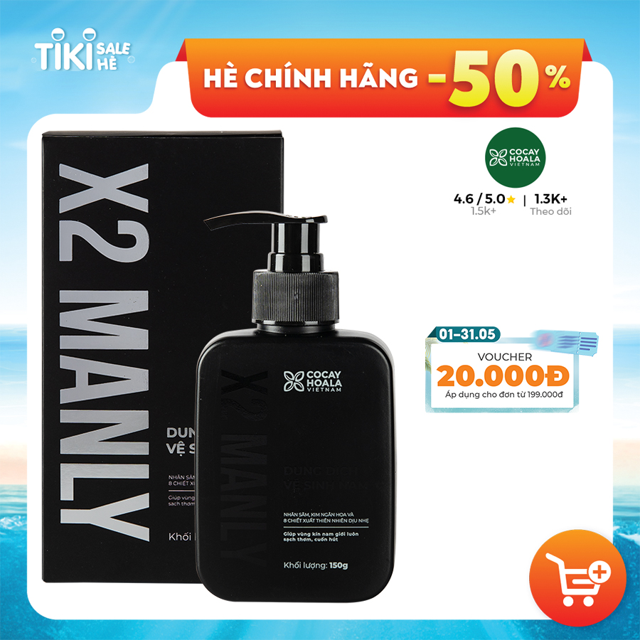 Gel Vệ Sinh Nam X2 Manly Giúp Trẻ Hóa Cậu Nhỏ- Hương Nước Hoa Quyến Rũ Cocayhoala 150g