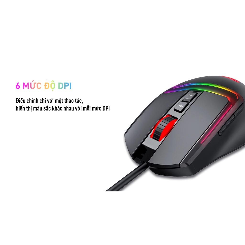 Chuột Gaming Có Dây Havit MS953 RGB Blacklit, 6 Chế Độ DPI, 7 Nút Control, 20 Triệu Lần Nhấn - Hàng Chính Hãng