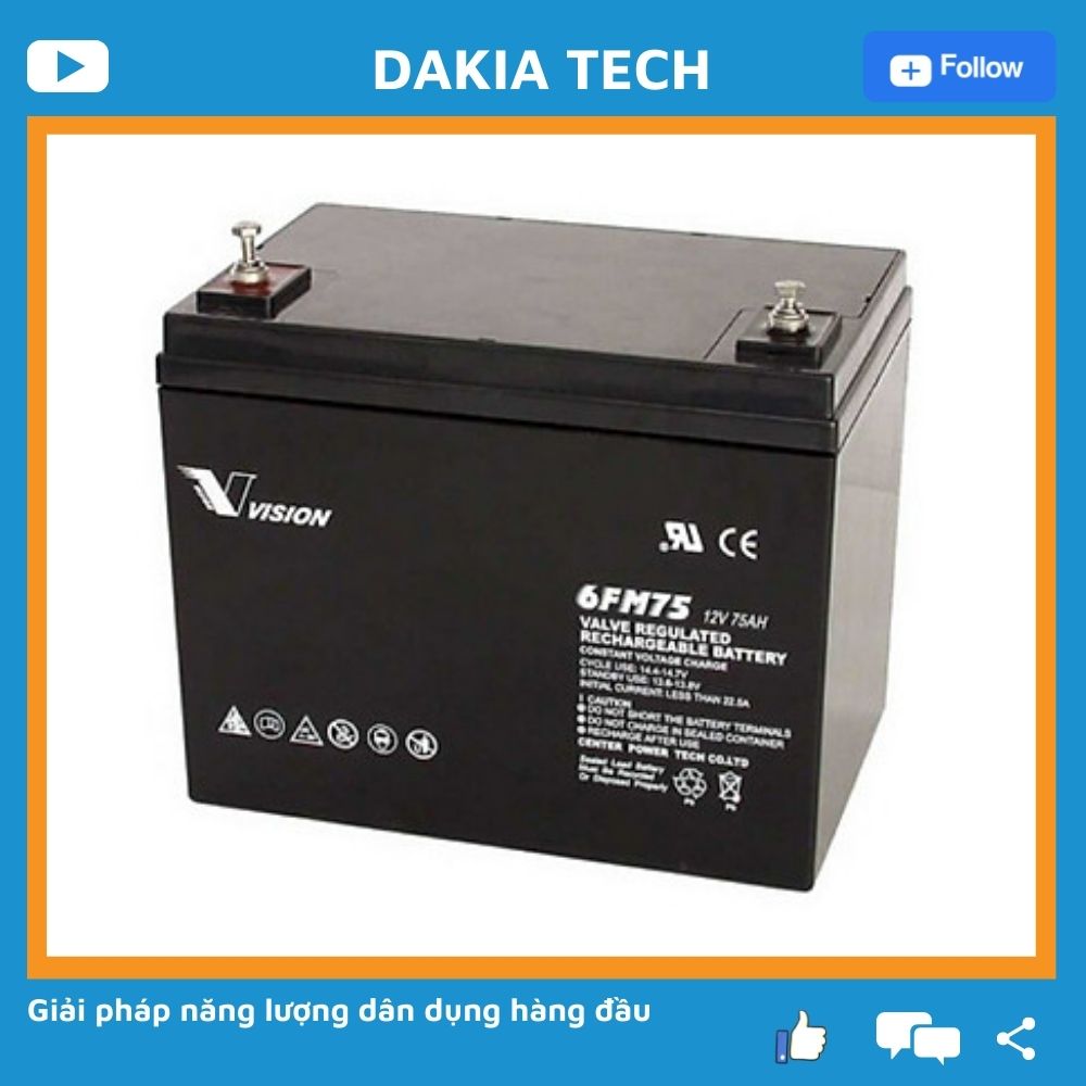 Ắc quy Vision 6FM75-X 12V 75Ah