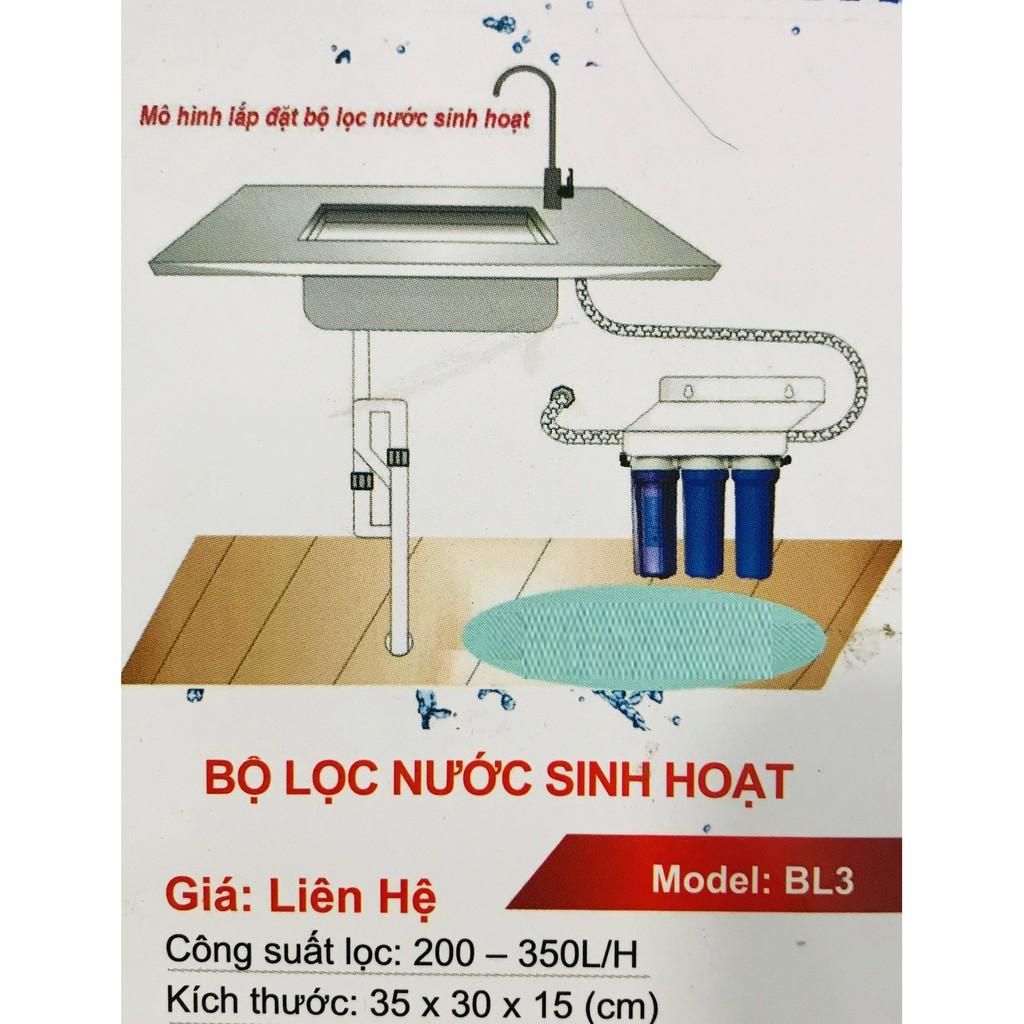 Bộ lọc nước sinh hoạt 3 lõi 10 in