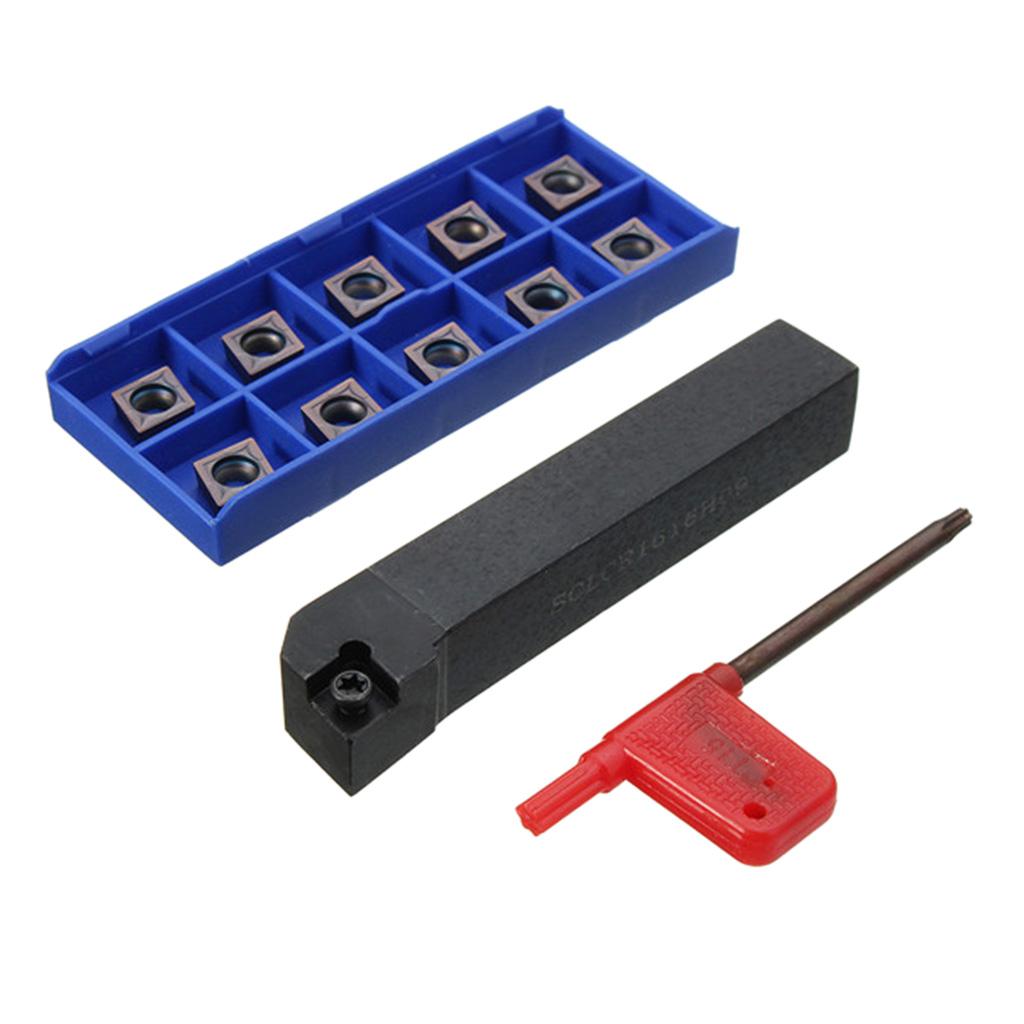 Lathe Tool Holder Holder Boring Bar + Carbide Inserts + Wrench CNC Lathe Lathe Tool, SCLCR1616H09