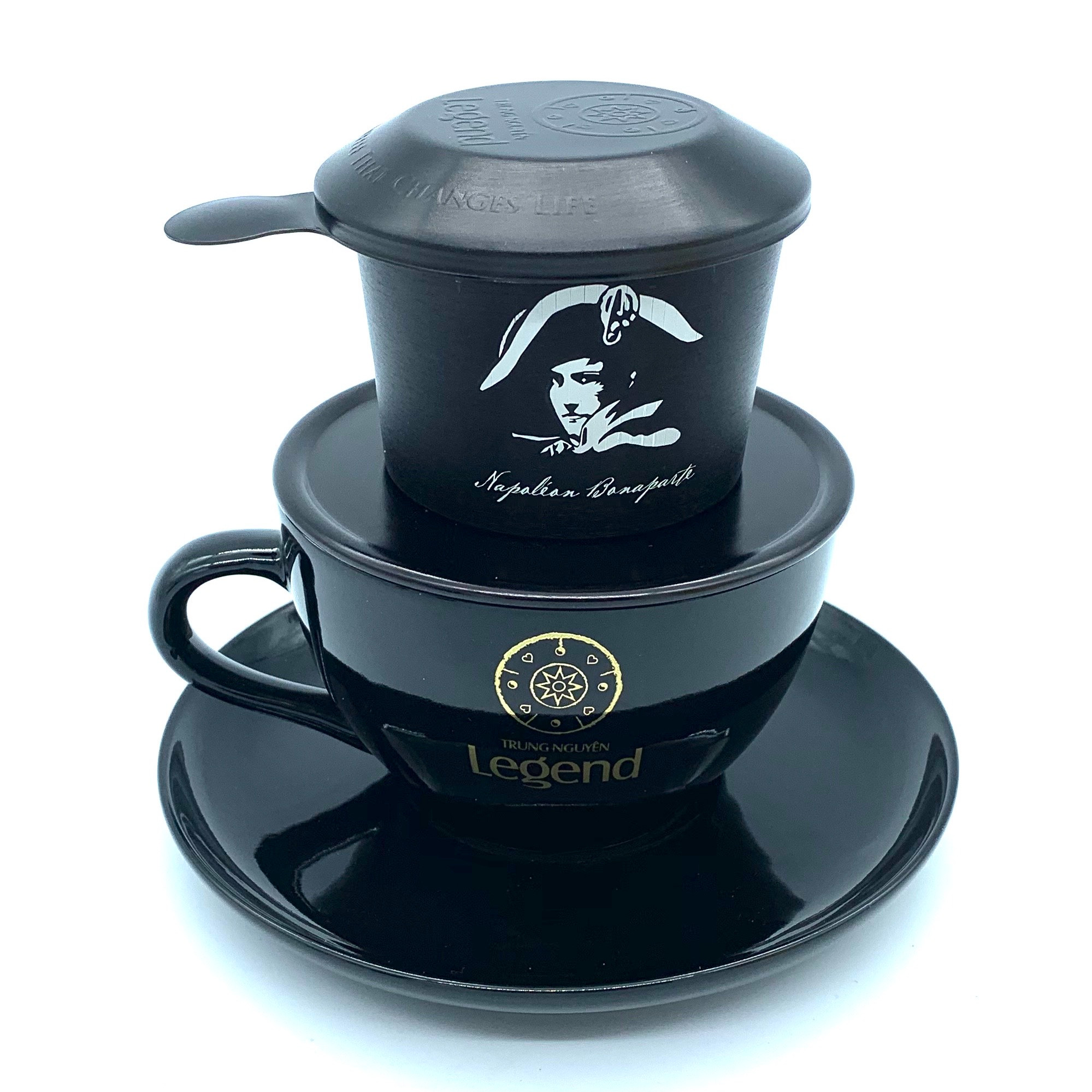 Bộ Tách Cappuccino Đen Bóng Trung Nguyên